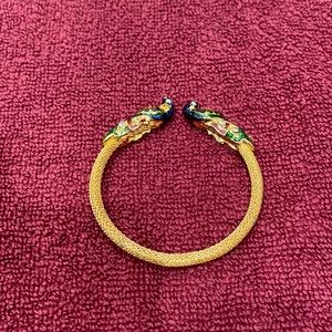 Meenakari Peacock, gold tone bracelet.